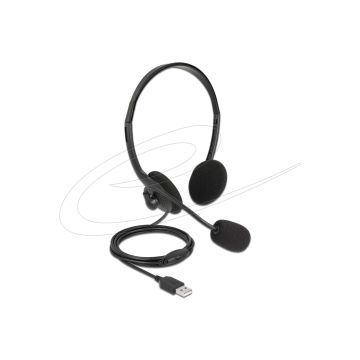 DELOCK USB Stereo Headset mit Lautstärkeregler Ultra-Leicht (27178) thumbnail