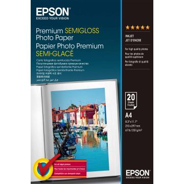Epson Premium Semi-Gloss Photo Paper - A4 - 20 Vellen