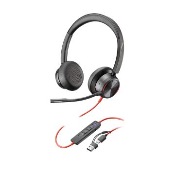 HP Poly Blackwire 8225 Stereo Microsoft Teams Certified USB-C Headset + USB-C/A adapter (8X225AA) thumbnail