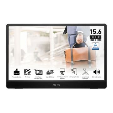 MSI PRO MP161DE E2 computer monitor 39,6 cm (15.6") 1920 x 1080 Pixels Full HD LED Zwart (9S6-3PB70H-021) thumbnail