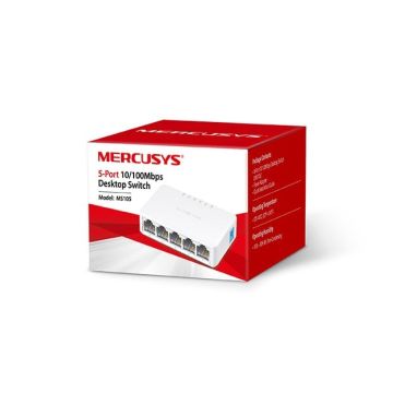 TP-Link MERCUSYS MS105v2 5-port 10/100M mini Desktop Switch, 5 10/100M RJ45 ports, Plastic case (MS105) thumbnail