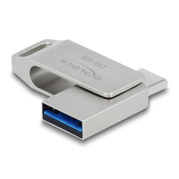 DeLOCK 54008 USB flash drive 256 GB USB Type-A / USB Type-C 3.0 Grijs