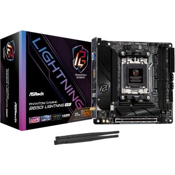 ASRock B650I Lightning WiFi AM5 mITX HDMI DDR5 retail - AMD Sockel AM5 (Ryzen Zen4) (90-MXBMP0-A0UAYZ) thumbnail