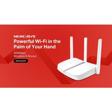 TP-Link MERCUSYS MW305R 300Mbps Wireless N Router, 1 10/100M WAN + 3 10/100M LAN, 3 fixed antennas (MW305R) thumbnail