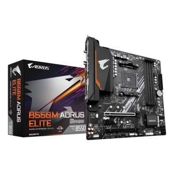 GIGABYTE B550M AORUS ELITE moederbord AMD B550 Socket AM4 micro ATX (B550M AORUS ELITE) thumbnail