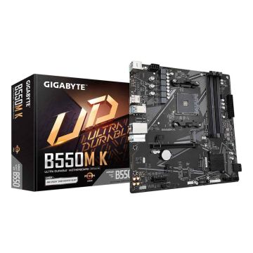 GIGABYTE B550M K moederbord AMD B550 Socket AM4 micro ATX (B550M K) thumbnail