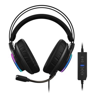 GIGABYTE AORUS H1 hoofdtelefoon/headset Hoofdtelefoons Bedraad Hoofdband Gamen USB Type-A Zwart (GP-AORUS H1) thumbnail
