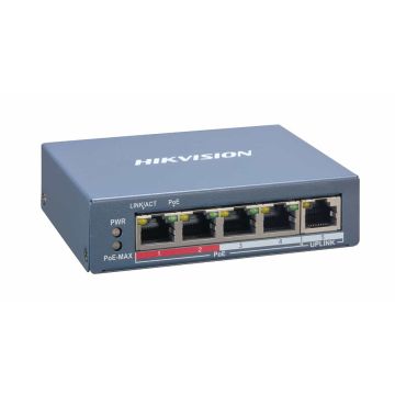 Hikvision Digital Technology DS-3E1105P-EI netwerk-switch Fast Ethernet (10/100) Power over Ethernet (PoE) Blauw (301801788) thumbnail