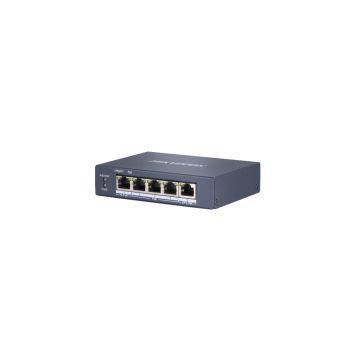 Hikvision Digital Technology DS-3E0505HP-E netwerk-switch Unmanaged Gigabit Ethernet (10/100/1000) Power over Ethernet (PoE) Blauw (DS-3E0505HP-E) thumbnail