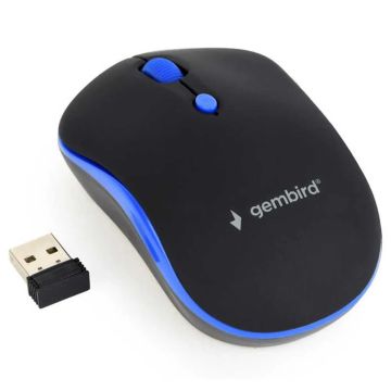 gembird Kabellose optische Maus, schwarz/blau (MUSW-4B-03-B) thumbnail