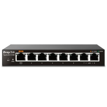 Draytek VigorSwitch G1080 Managed L2 Gigabit Ethernet (10/100/1000) Zwart (VSWITCHG1080-DE-AT-CH) thumbnail
