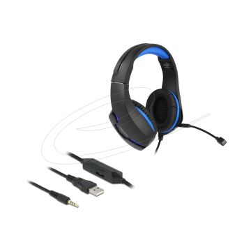DELOCK Gaming Headset Over-Ear 3,5 mm Klinkenstecker LED (27182) thumbnail