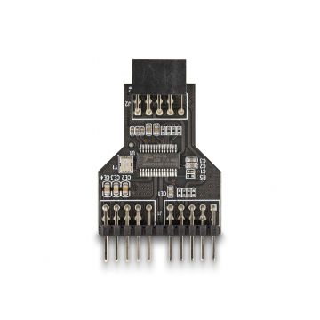 DeLOCK 60045 tussenstuk voor kabels 9 pin USB 2.0 2 x 9 pin pin header Zwart