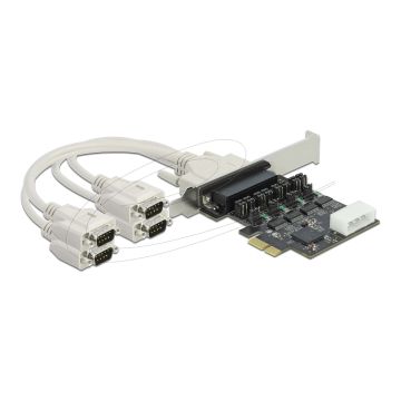Delock - Serieller Adapter - PCIe 2,0 Low-Profile - RS-232 x 4 - Schwarz (89895) (89895) thumbnail