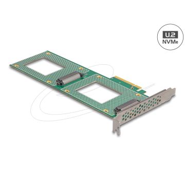 DELOCK PCI Express 4.0 x8 Karte zu 2 x intern U.2 NVMe SFF (90151) thumbnail