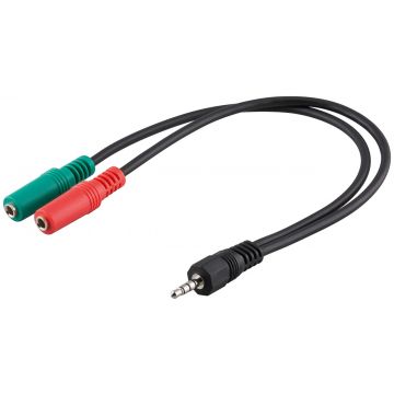 Goobay 50467 audio kabel 0,3 m 3.5mm 2 x 3.5mm Zwart, Groen, Rood