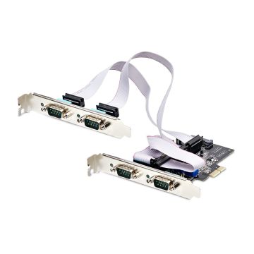 StarTech.com 4-Port PCIe Seriële Adapter Kaart, Quad PCI Express naar RS232/RS422/RS485 (DB9) Serial Kaart, Incl. Low-Profile Beugel, 16C1050 UART, Windows/Linux, TAA Compliant, Level-4 ESD Bescherming (PS74ADF-SERIAL-CARD) thumbnail