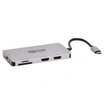 Tripp Lite U442-DOCK8-GG laptop dock & poortreplicator Bedraad USB 3.2 Gen 1 (3.1 Gen 1) Type-C Zwart, Grijs