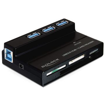 DeLOCK 91721 geheugenkaartlezer USB 3.2 Gen 1 (3.1 Gen 1) Zwart