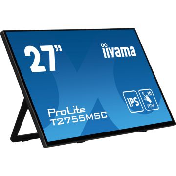 iiyama ProLite T2755MSC-B1 computer monitor 68,6 cm (27") 1920 x 1080 Pixels Full HD LED Touchscreen Tafelblad Zwart (T2755MSC-B1) thumbnail