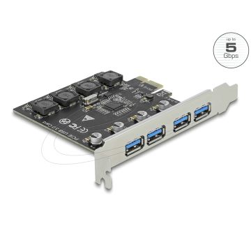 DELOCK PCI Express x1 Karte zu 4 x extern USB Typ-A Buchse (90509) thumbnail