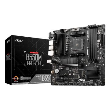 MSI B550M PRO-VDH moederbord AMD B550 Socket AM4 micro ATX (7C95-017R) thumbnail