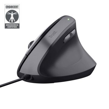 Trust Bayo II Ergonomische bedrade muis – ergonomische muis – rechtshandige muis – USB Type‑A aansluiting – Zwart (25144) thumbnail