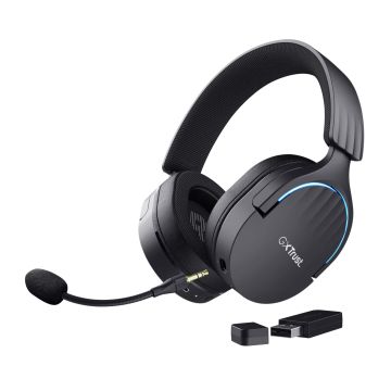 Trust GXT 491 Fayzo Gaming Headset - Draadloze gamingheadset – Bluetooth en USB verbinding – Afneembare microfoon – Zwart (24901) thumbnail