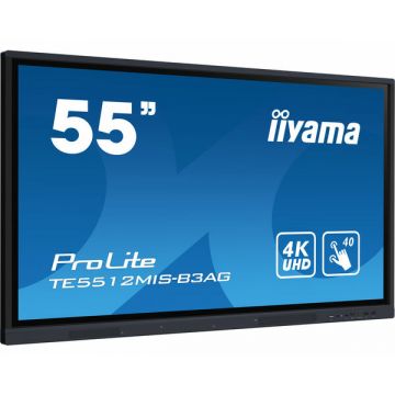 iiyama TE5512MIS-B3AG beeldkrant Kiosk-ontwerp 139,7 cm (55") LCD Wifi 400 cd/m² 4K Ultra HD Zwart Touchscreen Type processor Android 8.0 18/7