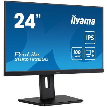 iiyama ProLite XUB2492QSU-B1 computer monitor 60,5 cm (23.8") 2560 x 1440 Pixels Quad HD LED Zwart (XUB2492QSU-B1) thumbnail