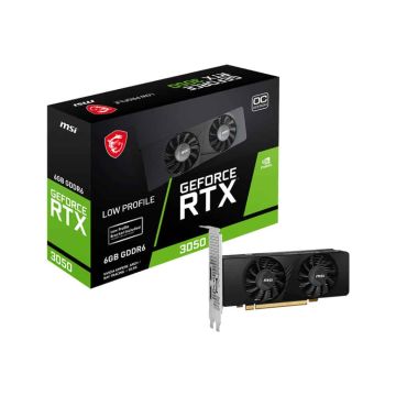 MSI GEFORCE RTX 3050 LP 6G OC videokaart NVIDIA 6 GB GDDR6 (RFD4031-G00B700-WR) thumbnail
