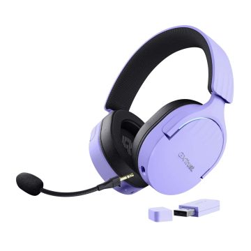 Trust GXT 491P Fayzo Gaming Headset – Bedraad + draadloos – USB-A + Bluetooth – Zwart/Paars (25305) thumbnail
