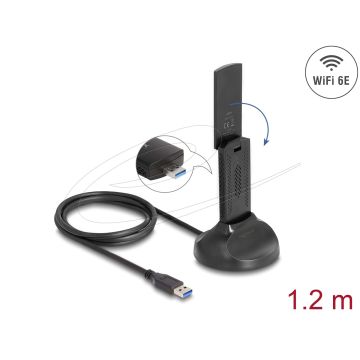 DELOCK Wi-Fi 6E Dualband WLAN USB Adapter AX3000 2x 574 Mbps (12773) thumbnail