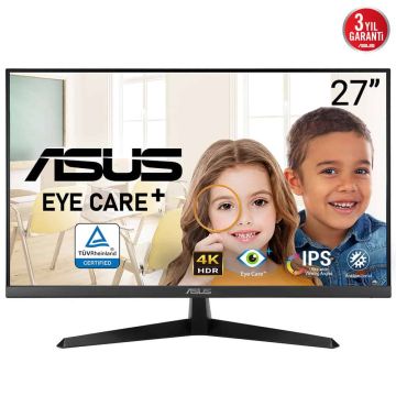 ASUS VY27UQ computer monitor 68,6 cm (27") 3840 x 2160 Pixels 4K Ultra HD LCD Zwart (90LM09U3-B01170) thumbnail