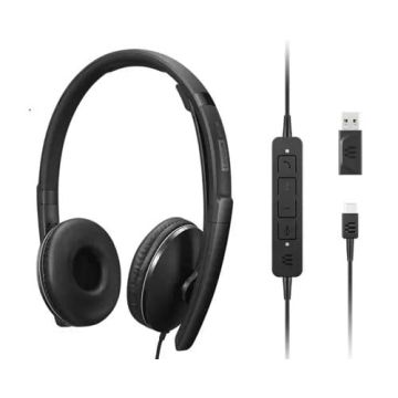 Lenovo 4XD1M39029 hoofdtelefoon/headset Bedraad Hoofdband USB Type-C Zwart (4XD1M39029) thumbnail