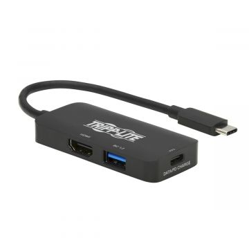 Tripp Lite U444-06N-H4UBC2 laptop dock & poortreplicator Bedraad USB 3.2 Gen 1 (3.1 Gen 1) Type-C Zwart