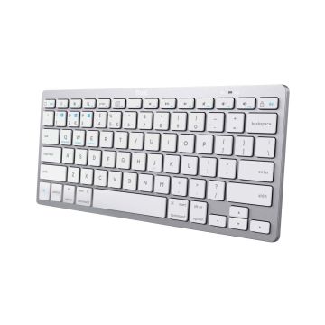 Trust Universeel Bluetooth Toetsenbord QWERTY - toetsenbord – draadloos – compacte QWERTY‑indeling – zilver (24651) thumbnail