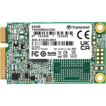 TRANSCEND 64GB mSATA SSD SATA3 3D TLC (TS64GMSA220S) thumbnail