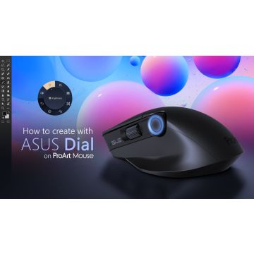 ASUS ProArt Mouse MD300 muis Kantoor Rechtshandig RF-draadloos + Bluetooth Optisch 4200 DPI (90XB04F0-BMU000) thumbnail