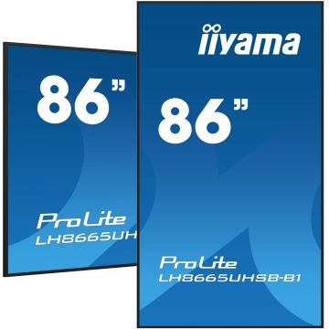 iiyama LH8665UHSB-B1 beeldkrant Kiosk-ontwerp 2,18 m (86") LED Wifi 800 cd/m² 4K Ultra HD Zwart Type processor Android 11 24/7 (LH8665UHSB-B1) thumbnail