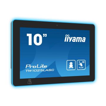 iiyama TW1025LASC-B1PNR scherm voor vergaderzalen 25,6 cm (10.1") 1280 x 800 Pixels LED Wi-Fi 4 (802.11n), 802.11g, 802.11b Zwart Kunststof Bluetooth (TW1025LASC-B1PNR) thumbnail