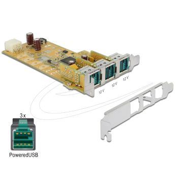 DELOCK PCIe Card Powered USB > 3x 12V (89656) thumbnail