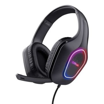 Trust GXT 416 Zirox Gaming Headset - USB gamingheadset – RGB-verlichting – Opklapbare microfoon – Zwart (25331) thumbnail
