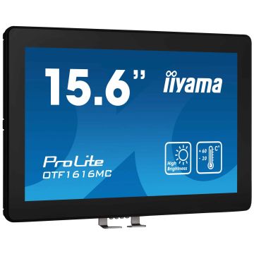 iiyama OTF1616MC-B1 computer monitor 39,6 cm (15.6") 1920 x 1080 Pixels Full HD LCD Touchscreen Zwart (OTF1616MC-B1) thumbnail