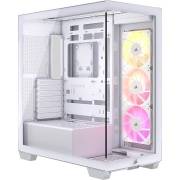CORSAIR - Mid tower - Seitenteil mit Fenster (gehärtetes Glas) - keine Spannungsversorgung (ATX) - weiß - USB/Audio (CC-9011279- (CC-9011279-WW) thumbnail