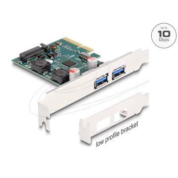 DELOCK PCI Express x4 Karte zu 2 x extern USB 10 Gbps Typ-A (90106) thumbnail