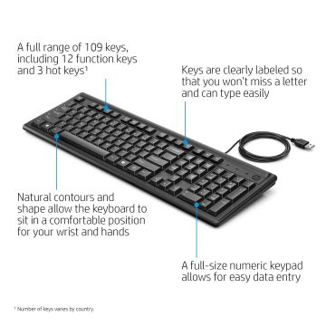 HP KEYBOARD 100 FR (L07896-051) thumbnail