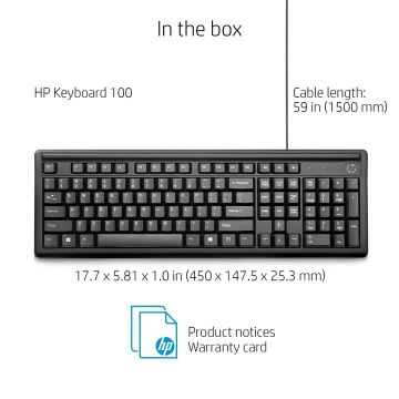 HP KEYBOARD 100 CZECH (L07896-221) thumbnail
