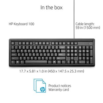 HP KEYBOARD 100 NWAFR (L07896-DE1) thumbnail