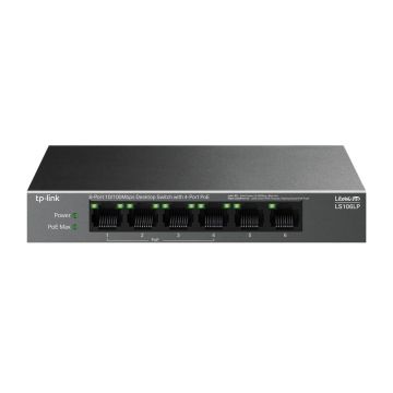 TP-Link LiteWave LS106LP netwerk-switch Unmanaged Fast Ethernet (10/100) Power over Ethernet (PoE) Zwart (LS106LP) thumbnail
